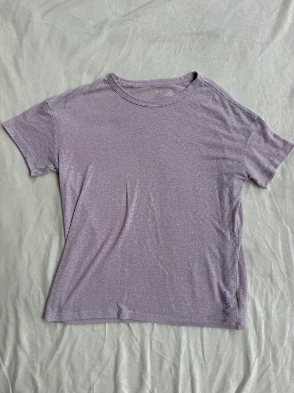 Aerie Womens Lavender Purple Oversized Short Sleeve Crew Neck T-Shirt